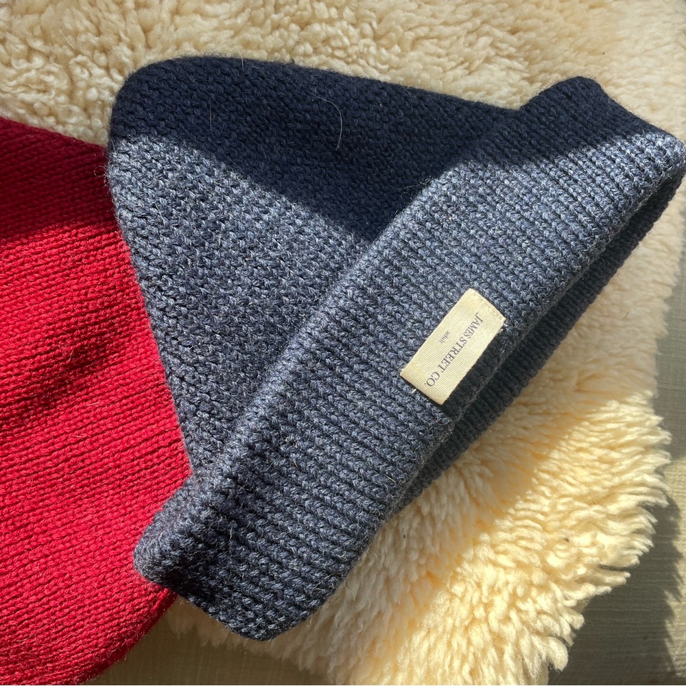 Navy Knit Beanie Hat - James Street Co.